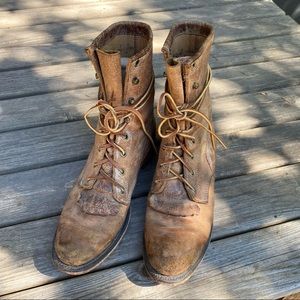 Rare Justin Lace Up Roper Boots